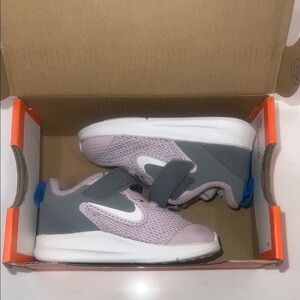 Nike Kids Gray and Pink Sneakers